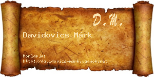 Davidovics Márk névjegykártya